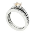 thumbnail image 1 of Clara Pucci 14K White Gold Round Cut 0.5Ct Natural Morganite Engagement Ring + Matching Band - Luxury Box Included, 1 of 7