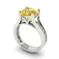 thumbnail image 1 of Clara Pucci 14K White Gold Round Cut 3Ct Natural Citrine Engagement Ring + Matching Band - Luxury Box Included, 1 of 7