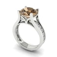 thumbnail image 1 of Clara Pucci 14K White Gold Round Cut 3Ct Simulated Champagne Engagement Ring + Matching Band - Luxury Box Included, 1 of 7