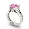 thumbnail image 1 of Clara Pucci 14K White Gold Round Cut 3Ct Simulated Pink Diamond Engagement Ring + Matching Band - Luxury Box Included, 1 of 7