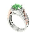 thumbnail image 1 of Clara Pucci 14K White/Rose Gold 2.32 Simulated Green Diamond Engraveable Engagement Ring + Wedding Band Set, 1 of 7