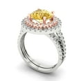 thumbnail image 1 of Clara Pucci 14K White/Rose Gold 2.73 Simulated Yellow Diamond Engraveable Engagement Ring + Wedding Band Set, 1 of 7