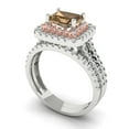thumbnail image 1 of Clara Pucci 14K White/Rose Gold 3.05 Simulated Champagne Engraveable Engagement Ring + Wedding Band Set, 1 of 7