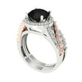 thumbnail image 1 of Clara Pucci 14K White/Rose Gold Round Cut 1.5Ct Natural Onyx Engagement Ring + Matching Band - Luxury Box Included, 1 of 7