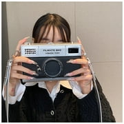 YMTQ Camera Style Shoulder Bag Women Fashion Funny Box Bag Retro Camera Crossbody Bag Women Small Bag