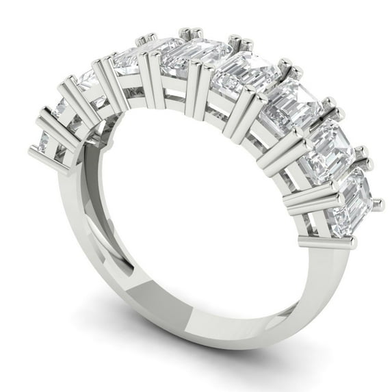 2.61 ctw Wedding Band for Women - 14K White Gold Simulated Diamond Stackable Eternity Ring