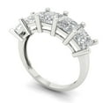 thumbnail image 1 of Clara Pucci 14K White Solid Gold Custom Laser Engraved Women's Solid Gold Ring Eternity Statement Band With Princess Cut 2.5TCW, 1 of 7