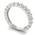 thumbnail image 1 of Clara Pucci 14K White Solid Gold Custom Laser Engraved Women's Solid Gold Ring Eternity Statement Band With Round Cut 1.26TCW, 1 of 7