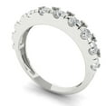 thumbnail image 1 of Clara Pucci 14K White Solid Gold Custom Laser Engraved Women's Solid Gold Ring Stackable Statement Band With Round Cut 1TCW, 1 of 7
