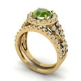 thumbnail image 1 of Clara Pucci 14K Yellow Gold 1.795 Natural Peridot Engraveable Engagement Ring + Wedding Band Set, 1 of 7