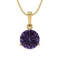 thumbnail image 1 of Clara Pucci 14K Yellow Solid Hypoallergenic Gold 2Ct Alexandrite Round Brilliant Cut Solitaire Designer Necklace Pendant For June, 1 of 6