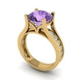 thumbnail image 1 of Clara Pucci 14K Yellow Gold 3.39 Simulated Alexandrite Engraveable Engagement Ring + Wedding Band Set, 1 of 7