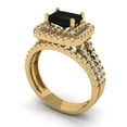 thumbnail image 1 of Clara Pucci 14K Yellow Gold Emerald Cut 1Ct Natural Onyx Engagement Ring + Matching Band - Luxury Box Included, 1 of 7