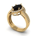 thumbnail image 1 of Clara Pucci 14K Yellow Gold Marquise Cut 2Ct Natural Onyx Engagement Ring + Matching Band - Luxury Box Included, 1 of 7