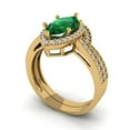 thumbnail image 1 of Clara Pucci 14K Yellow Gold Marquise Cut 2Ct Simulated Emerald Engagement Ring + Matching Band - Luxury Box Included, 1 of 7