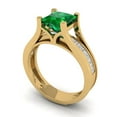 thumbnail image 1 of Clara Pucci 14K Yellow Gold Princess Cut 1.5Ct Simulated Emerald Engagement Ring + Matching Band - Luxury Box Included, 1 of 7