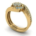 Clara Pucci 14K Yellow Gold Round Cut 0.025Ct Natural Aquamarine