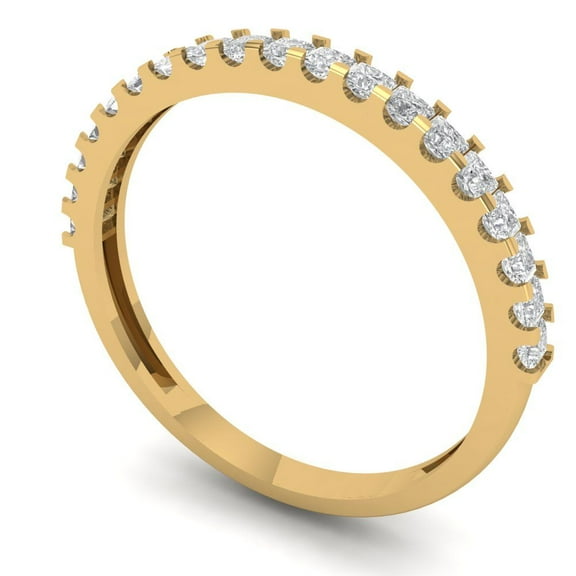 0.285 ctw Wedding Band for Women - 14K Yellow Gold Simulated Diamond Stackable Eternity Ring
