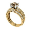 thumbnail image 1 of Clara Pucci 14K Yellow/White Gold Round Cut 1.5Ct Simulated Champagne Engagement Ring + Matching Band - Luxury Box Included, 1 of 7