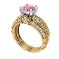 thumbnail image 1 of Clara Pucci 14K Yellow/White Gold Round Cut 1.5Ct Simulated Pink Diamond Engagement Ring + Matching Band - Luxury Box Included, 1 of 7