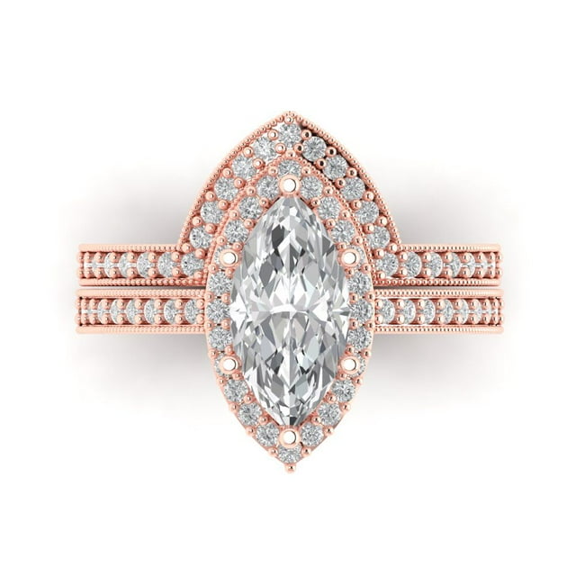 Clara Pucci 18K Rose Gold 2.4875 Synthetic Moissanite Engraveable ...