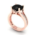 thumbnail image 1 of Clara Pucci 18K Rose Gold 3.39 Natural Onyx Engraveable Engagement Ring + Wedding Band Set, 1 of 7