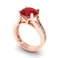thumbnail image 1 of Clara Pucci 18K Rose Gold 3.39 Simulated Ruby Engraveable Engagement Ring + Wedding Band Set, 1 of 7
