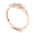 thumbnail image 1 of Clara Pucci 18K Rose Solid Gold Custom Laser Engraved Women's Solid Gold Ring Stackable Statement Band With Round Cut 0.17TCW, 1 of 7