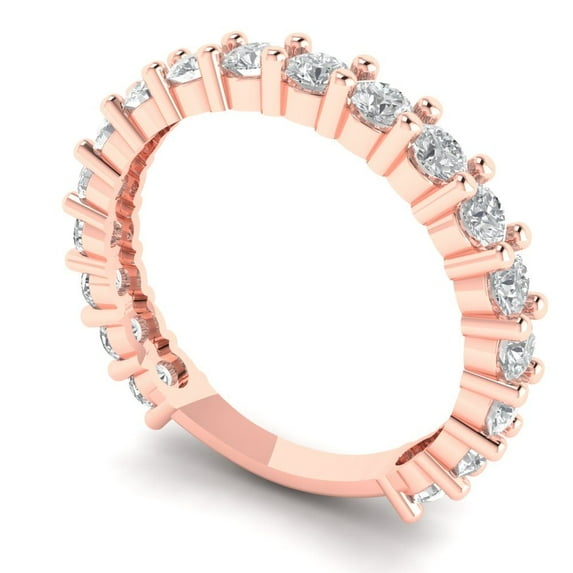Clara Pucci 18K Rose Gold Eternity Wedding Bridal Engagement Promise Anniversary Ring Band - 1.44Ct Solid Gold
