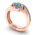 Clara Pucci 18K Rose Gold Round Cut 0.025Ct Simulated Turquoise