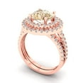 thumbnail image 1 of Clara Pucci 18K Rose Gold Round Cut 2Ct Natural Morganite Engagement Ring + Matching Band - Luxury Box Included, 1 of 7