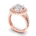 thumbnail image 1 of Clara Pucci 18K Rose Gold Round Cut 2Ct Synthetic White Sapphire Engagement Ring + Matching Band - Luxury Box Included, 1 of 7