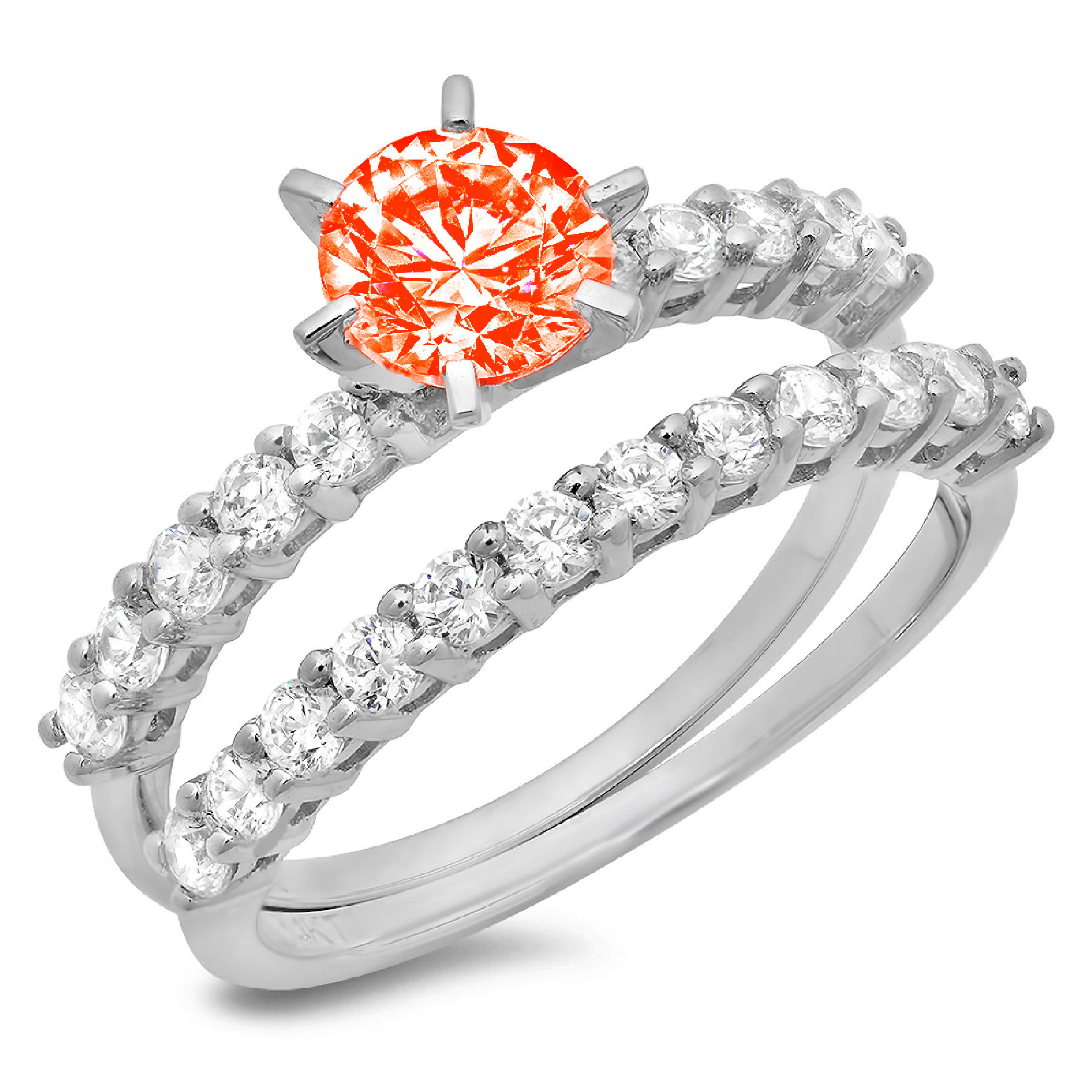 Anello A Goccia Con Cristallo Bianco Simulato E Placcatura 18k Oro Bianco &ndash; SdinaFashion