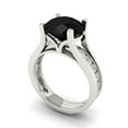 thumbnail image 1 of Clara Pucci 18K White Gold 3.39 Natural Onyx Engraveable Engagement Ring + Wedding Band Set, 1 of 7