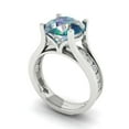 thumbnail image 1 of Clara Pucci 18K White Gold 3.39 Synthetic Blue Moissanite Engraveable Engagement Ring + Wedding Band Set, 1 of 7