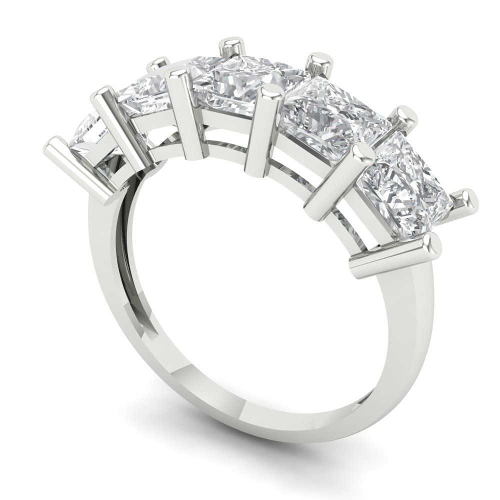 Clara Pucci 18K White Gold Custom Engraved Women's Gold Ring Eternity ...