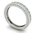 thumbnail image 1 of Clara Pucci 18K White Solid Gold Custom Laser Engraved Women's Solid Gold Ring Eternity Statement Band With Round Cut 1.44TCW, 1 of 7
