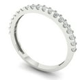 thumbnail image 1 of Clara Pucci 18K White Solid Gold Custom Laser Engraved Women's Solid Gold Ring Stackable Statement Band With Princess Cut 0.285TCW, 1 of 7