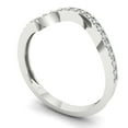 thumbnail image 1 of Clara Pucci 18K White Solid Gold Custom Laser Engraved Women's Solid Gold Ring Stackable Statement Band With Round Cut 0.165TCW, 1 of 7