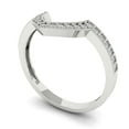 thumbnail image 1 of Clara Pucci 18K White Solid Gold Custom Laser Engraved Women's Solid Gold Ring Stackable Statement Band With Round Cut 0.1875TCW, 1 of 7