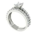 thumbnail image 1 of Clara Pucci 18K White Gold Emerald Cut 0.5Ct Synthetic Moissanite Engagement Ring + Matching Band - Luxury Box Included, 1 of 7