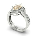 thumbnail image 1 of Clara Pucci 18K White Gold Marquise Cut 2Ct Natural Morganite Engagement Ring + Matching Band - Luxury Box Included, 1 of 7