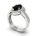 thumbnail image 1 of Clara Pucci 18K White Gold Marquise Cut 2Ct Natural Onyx Engagement Ring + Matching Band - Luxury Box Included, 1 of 7