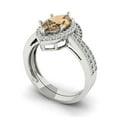 thumbnail image 1 of Clara Pucci 18K White Gold Marquise Cut 2Ct Simulated Champagne Engagement Ring + Matching Band - Luxury Box Included, 1 of 7