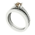 thumbnail image 1 of Clara Pucci 18K White Gold Round Cut 0.5Ct Simulated Champagne Engagement Ring + Matching Band - Luxury Box Included, 1 of 7
