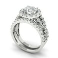 thumbnail image 1 of Clara Pucci 18K White Gold Round Cut 1Ct Synthetic White Sapphire Engagement Ring + Matching Band - Luxury Box Included, 1 of 7