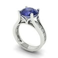 thumbnail image 1 of Clara Pucci 18K White Gold Round Cut 3Ct Simulated Tanzanite Engagement Ring + Matching Band - Luxury Box Included, 1 of 7