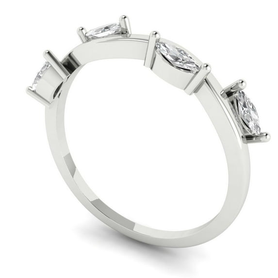 0.4 ctw Wedding Band for Women - 18K White Gold Simulated Diamond Stackable Eternity Ring