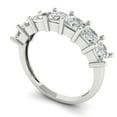 thumbnail image 1 of Clara Pucci 18K White Solid Gold Custom Laser Engraved Women's Solid Gold Ring Eternity Statement Band With Princess Cut 1.75TCW, 1 of 7