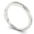 thumbnail image 1 of Clara Pucci 18K White Solid Gold Custom Laser Engraved Women's Solid Gold Ring Stackable Statement Band With Round Cut 0.16TCW, 1 of 7
